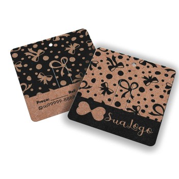 TAGS ESPECIAIS KRAFT 250G SEM VERNIZ 91X102MM Preto e branco frente e verso - 100 un.