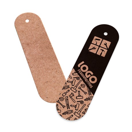 TAGS ESPECIAIS KRAFT 250G SEM VERNIZ 91X25MM Preto e branco frente - 250 un.