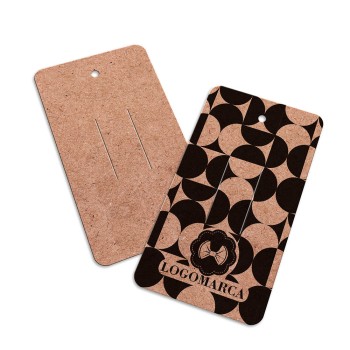 TAGS ESPECIAIS KRAFT 250G SEM VERNIZ 91X51MM Preto e branco frente - 100 un.