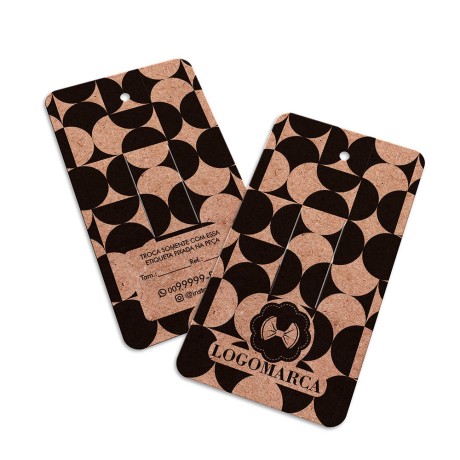 TAGS ESPECIAIS KRAFT 250G SEM VERNIZ 91X51MM Preto e branco frente e verso - 100 un.