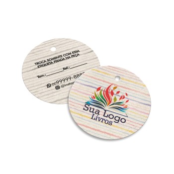 TAGS ESPECIAIS RECICLATO 250G SEM VERNIZ 45X51MM Colorido frente e preto e branco verso - 250 un.