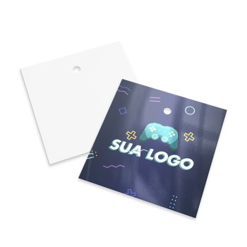 TAGS PADRÃO FURO COUCHÊ 250G VERNIZ UV TOTAL FRENTE 45X51MM Colorido frente - 2000 un.