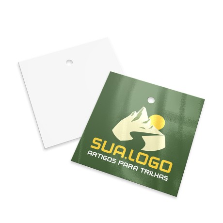 TAGS PADRÃO FURO COUCHÊ 250G VERNIZ UV TOTAL FRENTE 45X51MM Colorido frente - 1000 un.