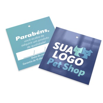 TAGS PADRÃO FURO COUCHÊ 250G VERNIZ UV TOTAL FRENTE 91X102MM Colorido frente e verso - 1000 un.