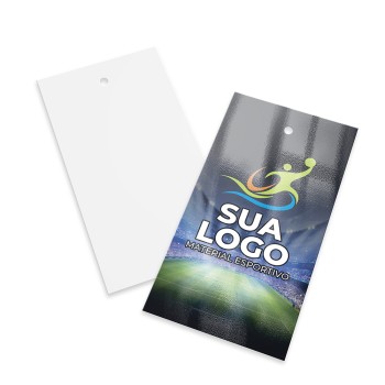 TAGS PADRÃO FURO COUCHÊ 250G VERNIZ UV TOTAL FRENTE 91X51MM Colorido frente - 1000 un.