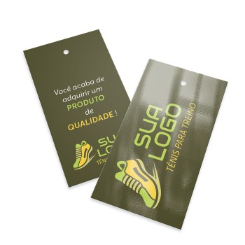 TAGS TAGS PADRÃO FURO COUCHÊ 250G VERNIZ UV TOTAL FRENTE 91X51MM Colorido frente e verso - 3000 un.