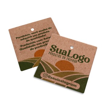 TAGS PADRÃO FURO KRAFT 250G SEM VERNIZ 45X51MM Colorido frente e verso - 250 un.