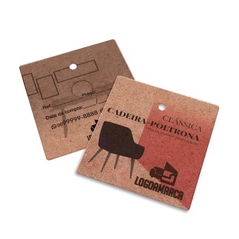TAGS PADRÃO FURO KRAFT 250G SEM VERNIZ 45X51MM Colorido frente e preto e branco verso - 100 un.