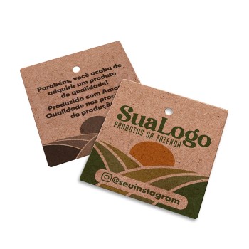 TAGS PADRÃO FURO KRAFT 250G SEM VERNIZ 45X51MM Colorido frente e preto e branco verso - 250 un.
