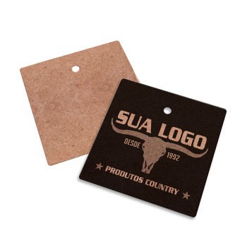 TAGS PADRÃO FURO KRAFT 250G SEM VERNIZ 45X51MM Preto e branco frente - 250 un.