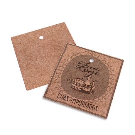 TAGS PADRÃO FURO KRAFT 250G SEM VERNIZ 45X51MM Preto e branco frente - 100 un.