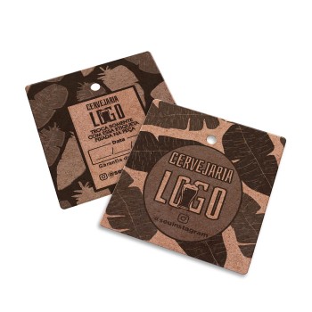 TAGS PADRÃO FURO KRAFT 250G SEM VERNIZ 45X51MM Preto e branco frente e verso - 50 un.