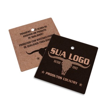 TAGS PADRÃO FURO KRAFT 250G SEM VERNIZ 45X51MM Preto e branco frente e verso - 250 un.