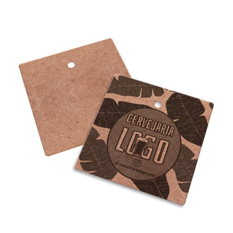 TAGS PADRÃO FURO KRAFT 250G SEM VERNIZ 45X51MM Preto e branco frente - 50 un.