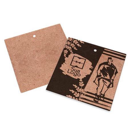 TAGS PADRÃO FURO KRAFT 250G SEM VERNIZ 91X102MM Preto e branco frente - 50 un.