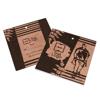 TAGS PADRÃO FURO KRAFT 250G SEM VERNIZ 91X102MM Preto e branco frente e verso - 50 un.