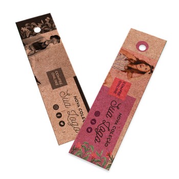 TAGS PADRÃO FURO KRAFT 250G SEM VERNIZ 91X25MM Colorido frente e preto e branco verso - 100 un.