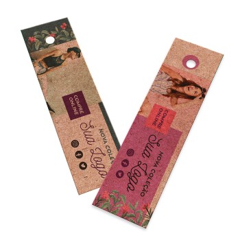 TAGS PADRÃO FURO KRAFT 250G SEM VERNIZ 91X25MM Colorido frente e verso - 100 un.