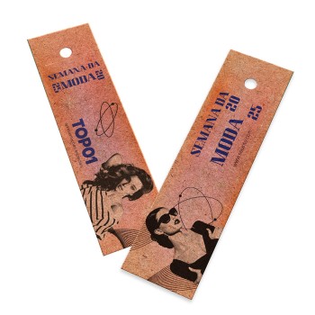 TAGS PADRÃO FURO KRAFT 250G SEM VERNIZ 91X25MM Colorido frente e verso - 50 un.
