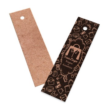TAGS PADRÃO FURO KRAFT 250G SEM VERNIZ 91X25MM Preto e branco frente - 250 un.