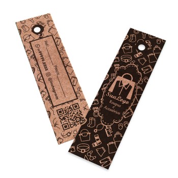 TAGS PADRÃO FURO KRAFT 250G SEM VERNIZ 91X25MM Preto e branco frente e verso - 250 un.