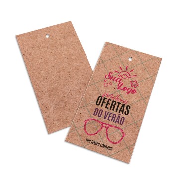 TAGS PADRÃO FURO KRAFT 250G SEM VERNIZ 91X51MM Colorido frente - 50 un.