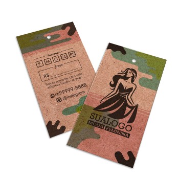 TAGS PADRÃO FURO KRAFT 250G SEM VERNIZ 91X51MM Colorido frente e verso - 250 un.