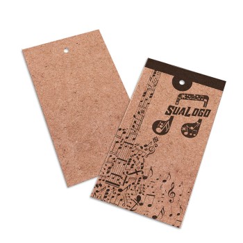 TAGS PADRÃO FURO KRAFT 250G SEM VERNIZ 91X51MM Preto e branco frente - 250 un.