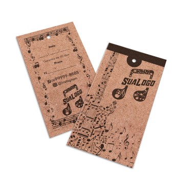 TAGS PADRÃO FURO KRAFT 250G SEM VERNIZ 91X51MM Preto e branco frente e verso - 250 un.