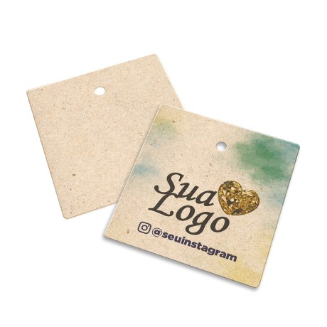 TAGS PADRÃO FURO RECICLATO 250G SEM VERNIZ 45X51MM Colorido frente - 100 un.
