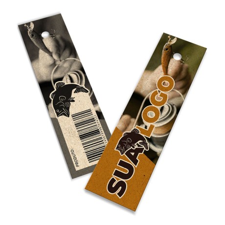 TAGS PADRÃO FURO RECICLATO 250G SEM VERNIZ 91X25MM Colorido frente e preto e branco verso - 250 un.