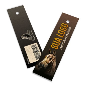 TAGS PADRÃO FURO RECICLATO 250G SEM VERNIZ 91X25MM Colorido frente e preto e branco verso - 100 un.