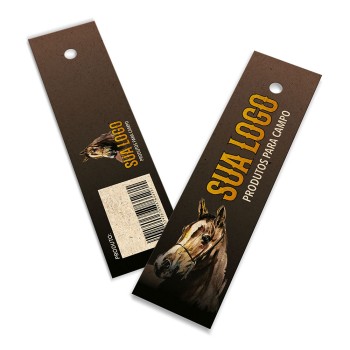 TAGS PADRÃO FURO RECICLATO 250G SEM VERNIZ 91X25MM Colorido frente e verso - 100 un.
