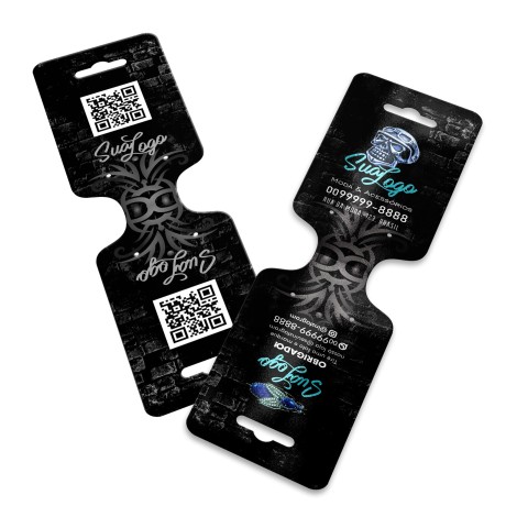 TAGS TAGS ESPECIAIS COUCHÊ 250G VERNIZ UV VERNIZ UV TOTAL FRENTE 182X51MM Colorido frente e preto e branco verso - 2000 un.