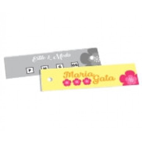 TAGS ESPECIAIS COUCHÊ 275G SEM VERNIZ 91X25MM Colorido frente e preto e branco verso - 50 un.