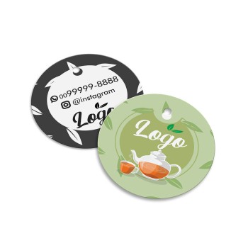 TAGS TAGS ESPECIAIS COUCHÊ 300G SEM LAMINAÇÃO E SEM VERNIZ SEM VERNIZ 45X51MM Colorido frente e preto e branco verso - 100 un.