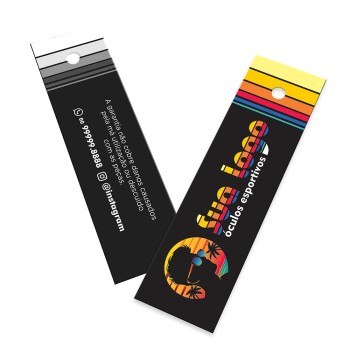 TAGS TAGS ESPECIAIS COUCHÊ 300G SEM LAMINAÇÃO E SEM VERNIZ SEM VERNIZ 91X25MM Colorido frente e preto e branco verso - 50 un.