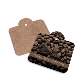 TAGS TAGS ESPECIAIS KRAFT 250G SEM LAMINAÇÃO E SEM VERNIZ SEM VERNIZ 45X51MM Preto e branco frente - 500 un.