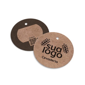 TAGS TAGS ESPECIAIS KRAFT 250G SEM LAMINAÇÃO E SEM VERNIZ SEM VERNIZ 45X51MM Preto e branco frente e verso - 2000 un.