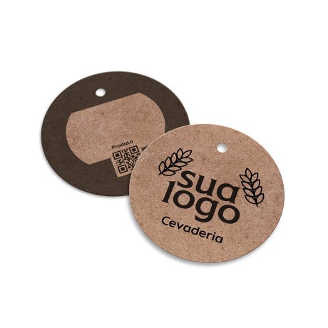 TAGS TAGS ESPECIAIS KRAFT 250G SEM LAMINAÇÃO E SEM VERNIZ SEM VERNIZ 45X51MM Preto e branco frente e verso - 2000 un.