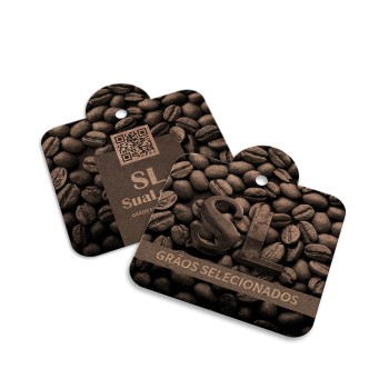 TAGS TAGS ESPECIAIS KRAFT 250G SEM LAMINAÇÃO E SEM VERNIZ SEM VERNIZ 45X51MM Preto e branco frente e verso - 500 un.
