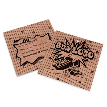 TAGS TAGS ESPECIAIS KRAFT 250G SEM LAMINAÇÃO E SEM VERNIZ SEM VERNIZ 91X102MM Preto e branco frente e verso - 3000 un.