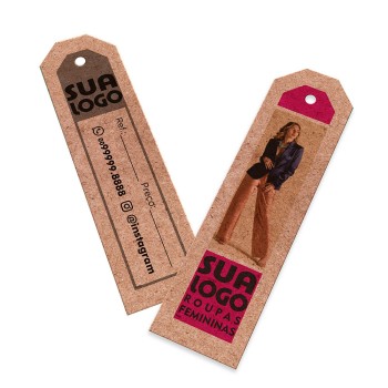 TAGS TAGS ESPECIAIS KRAFT 250G SEM LAMINAÇÃO E SEM VERNIZ SEM VERNIZ 91X25MM Colorido frente e preto e branco verso - 500 un.