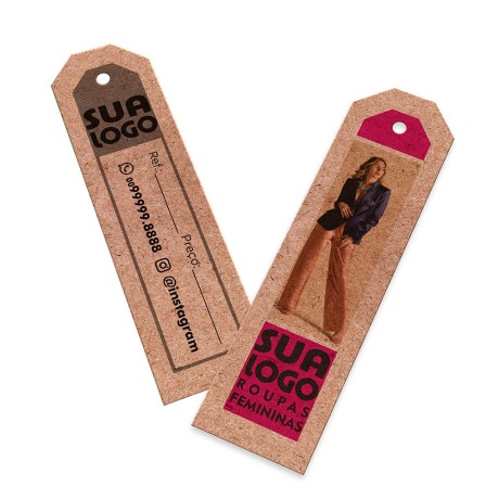 TAGS TAGS ESPECIAIS KRAFT 250G SEM LAMINAÇÃO E SEM VERNIZ SEM VERNIZ 91X25MM Colorido frente e preto e branco verso - 500 un.