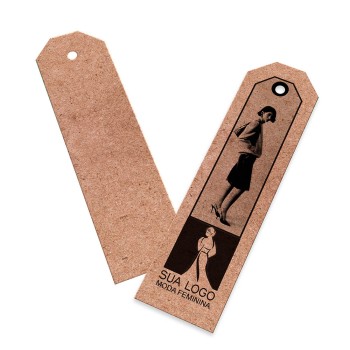 TAGS TAGS ESPECIAIS KRAFT 250G SEM LAMINAÇÃO E SEM VERNIZ SEM VERNIZ 91X25MM Preto e branco frente - 500 un.