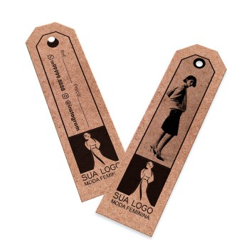 TAGS TAGS ESPECIAIS KRAFT 250G SEM LAMINAÇÃO E SEM VERNIZ SEM VERNIZ 91X25MM Preto e branco frente e verso - 500 un.