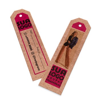 TAGS TAGS ESPECIAIS KRAFT 250G SEM LAMINAÇÃO E SEM VERNIZ SEM VERNIZ 91X25MM Colorido frente e verso - 500 un.