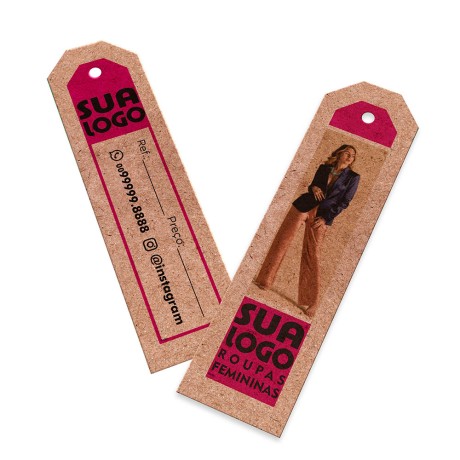 TAGS TAGS ESPECIAIS KRAFT 250G SEM LAMINAÇÃO E SEM VERNIZ SEM VERNIZ 91X25MM Colorido frente e verso - 500 un.