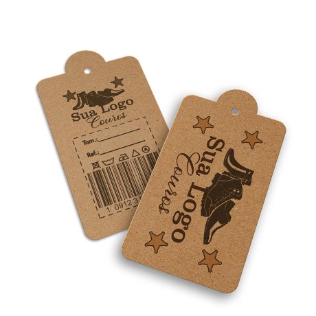 TAGS TAGS ESPECIAIS KRAFT 250G SEM LAMINAÇÃO E SEM VERNIZ SEM VERNIZ 91X51MM Colorido frente e preto e branco verso - 5000 un.