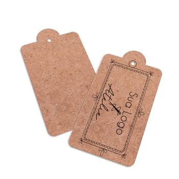 TAGS TAGS ESPECIAIS KRAFT 250G SEM LAMINAÇÃO E SEM VERNIZ SEM VERNIZ 91X51MM Preto e branco frente - 5000 un.